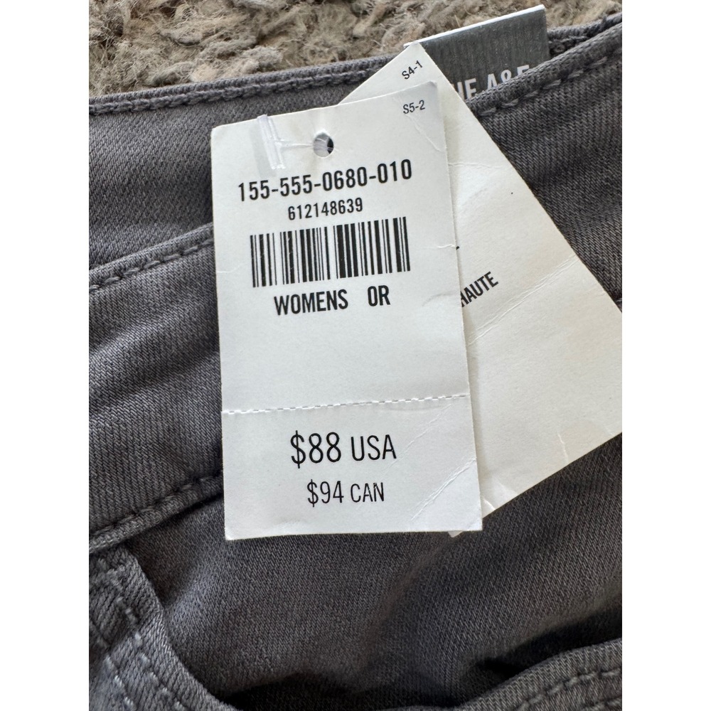 Abercrombie Fitch Gray‎ High Rise Button Fly Skinny Jeans Womens Size 0 25 - Picture 6 of 9